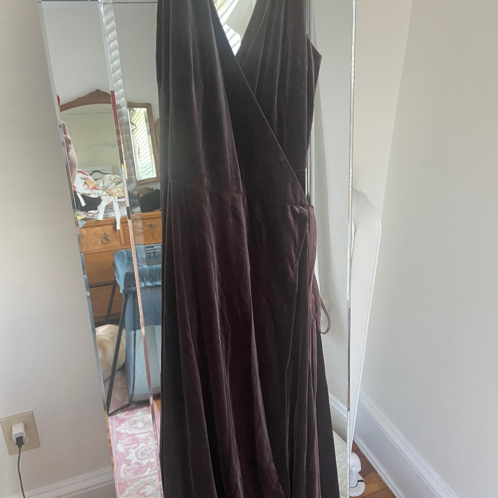 Jenny yoo vintage plum wrap velvet dress
